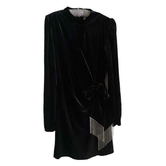Rachel Parcell Keyhole Long Sleeve Velvet Minidress - Picture 2 of 5
